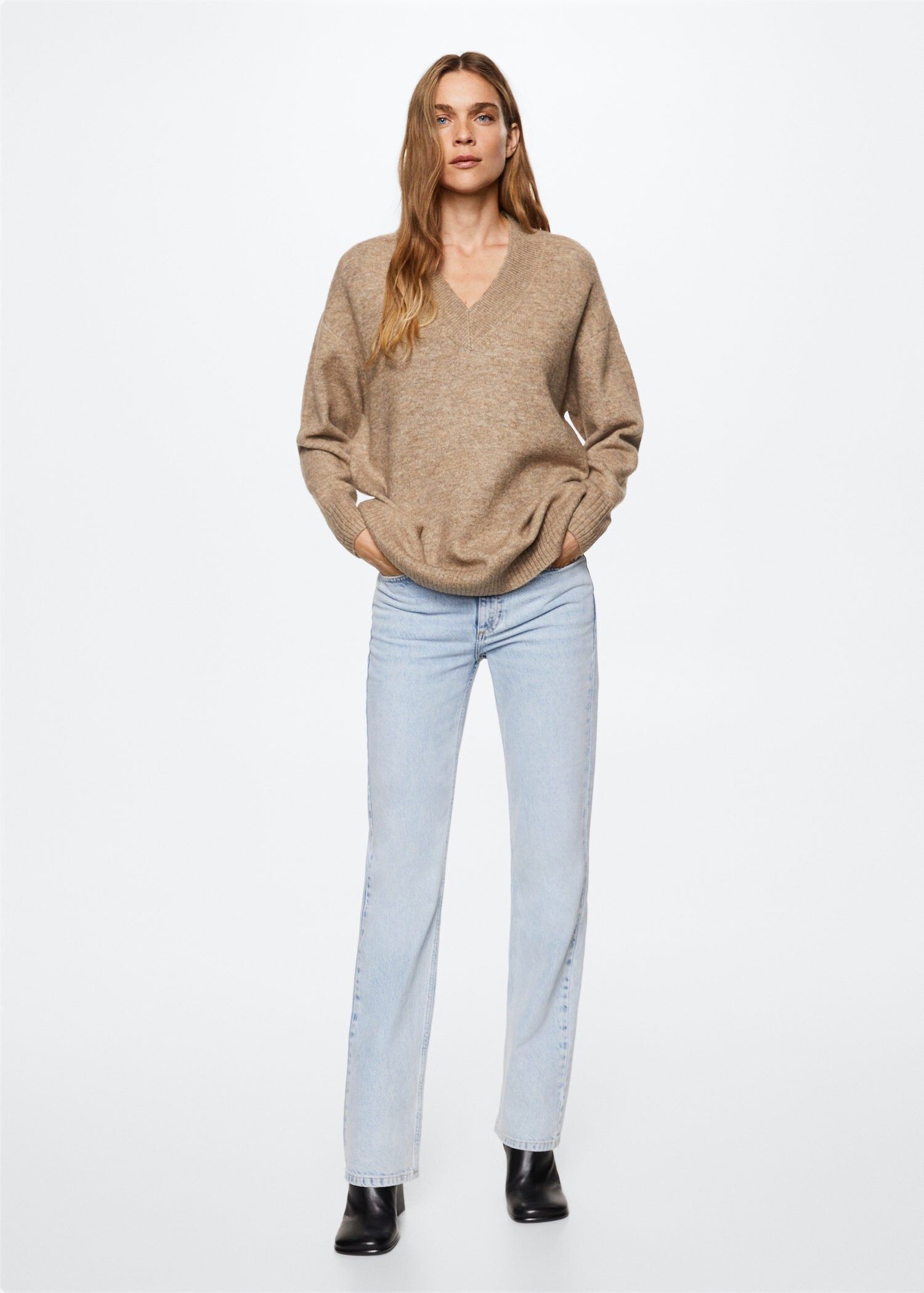 V-neck sweater -  Women | Mango USA | MANGO (US)