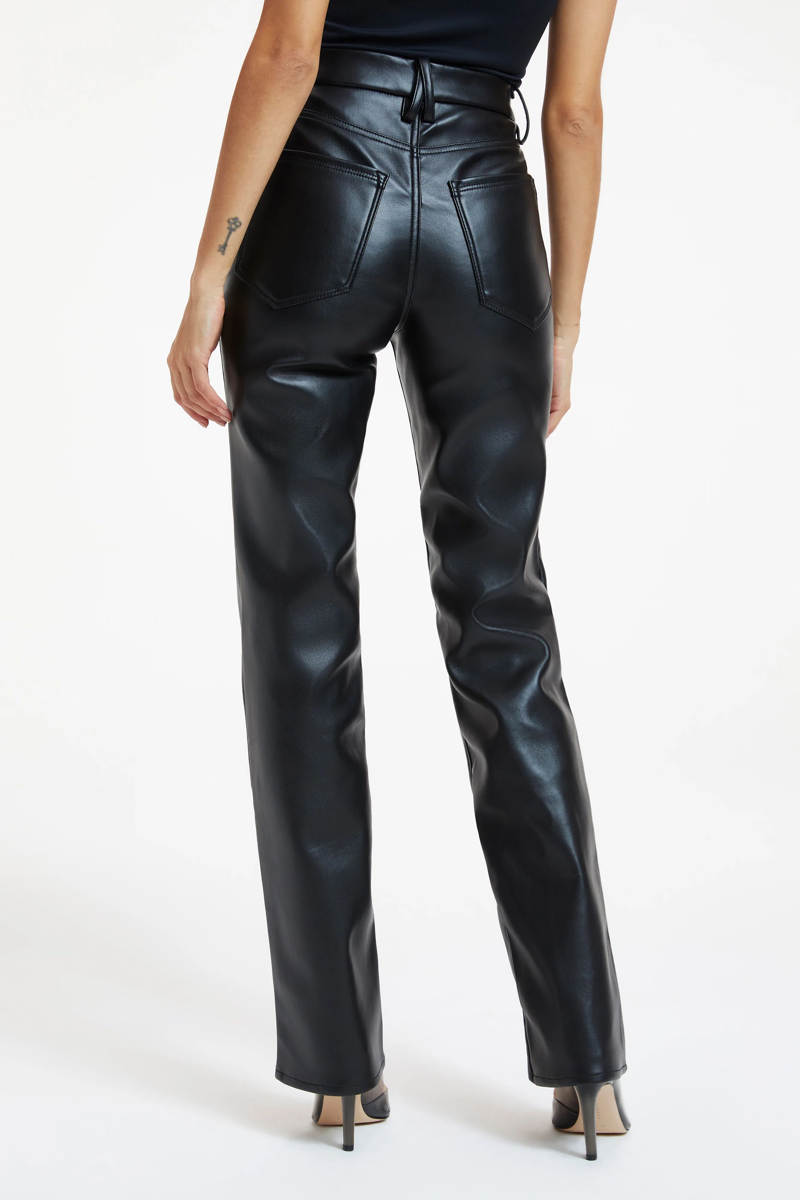 GOOD ICON FAUX LEATHER PANTS | BLACK001 | Good American