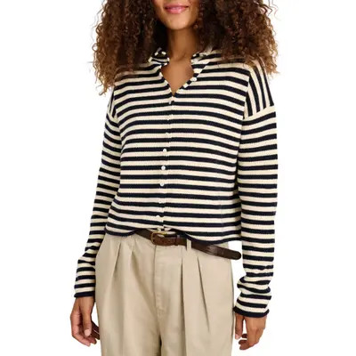 Alex Mill Taylor Stripe Cotton & Cashmere Cardigan in Navy/Ivory at Nordstrom, Size X-Large | Nordstrom