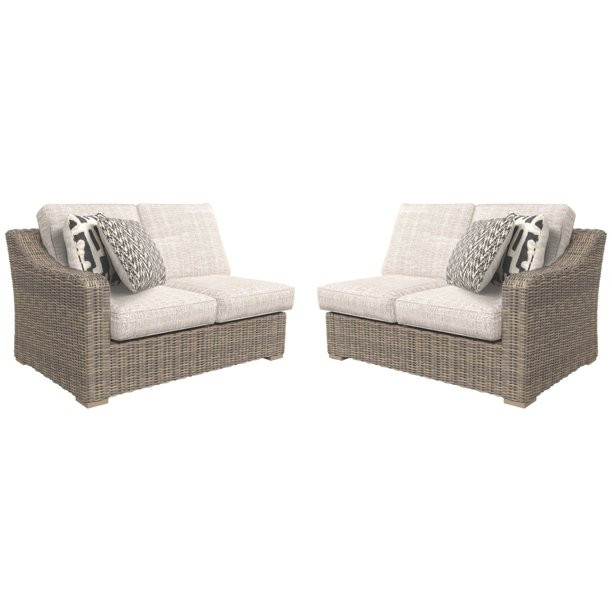 Signature Design by Ashley Beachcroft Patio Loveseat Sectional Piece - Set of 2 - Walmart.com | Walmart (US)
