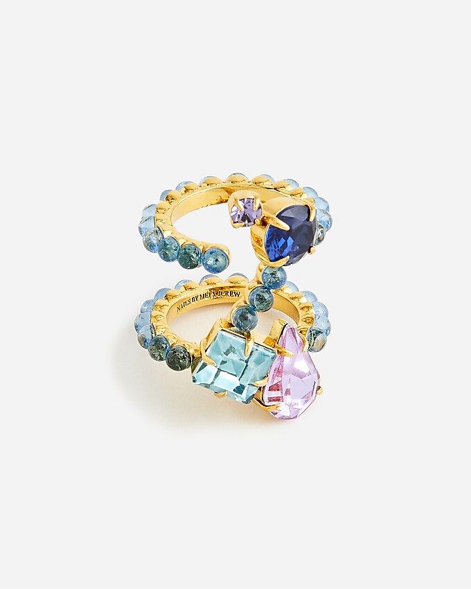 Nails by Mei X J.Crew stacked crystal ring | J.Crew US