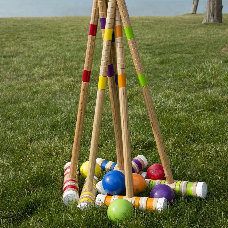 Hey! Play! Solid Wood Croquet with Carrying Case | Wayfair North America