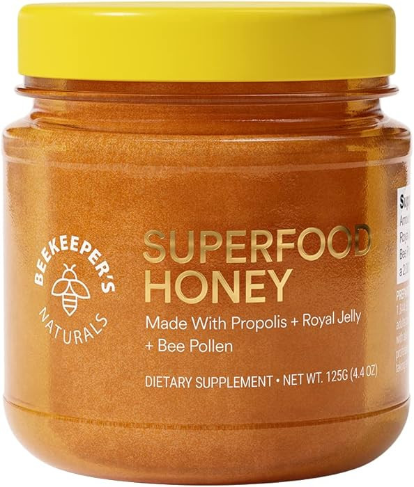 Superfood Honey by Beekeeper's Naturals - Bee Pollen, Royal Jelly, Propolis, Honey - Natural Ener... | Amazon (US)