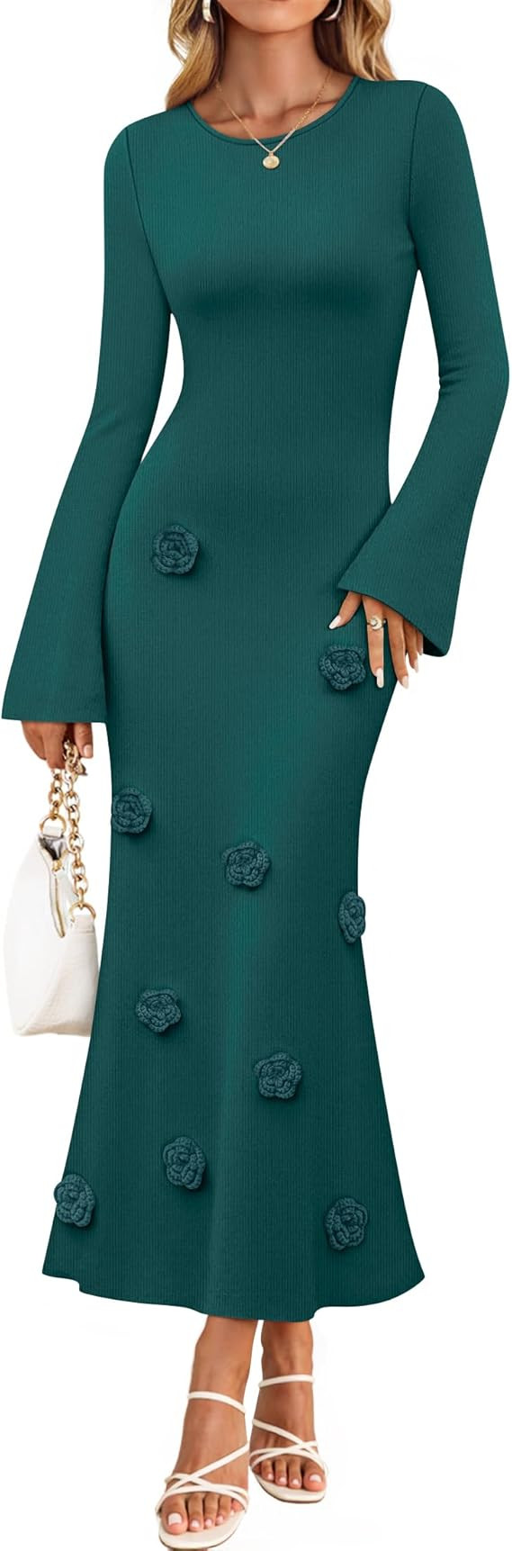 ZESICA Winter Wedding Guest Sweater Dresses for Women 2026 Elegant Formal Long Sleeve Cocktail Mi... | Amazon (US)