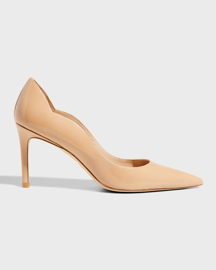 Stuart 85mm Patent Scallop Pumps | Neiman Marcus
