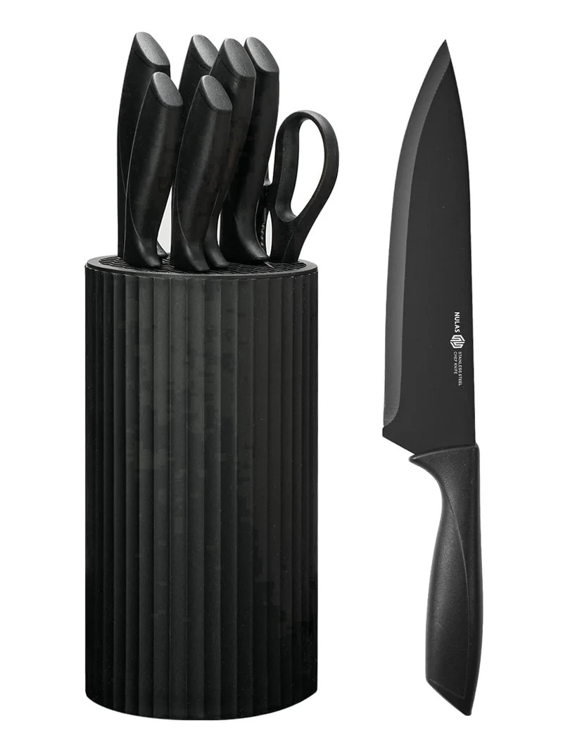NULAS  8-Piece Kitchen Knife Set with Block for Chef, Stainless Steel Sharp Knives, Anti-Rust, Er... | Walmart (US)