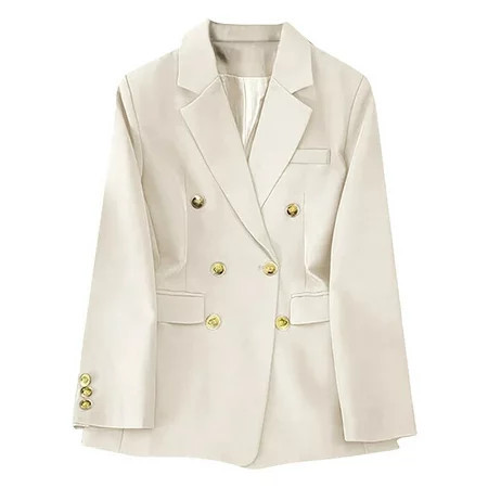 Hot6sl Casual Blazer for Women Womens Solid Color Casual Long Sleeve Lapel Button Blazer Jacket | Walmart (US)