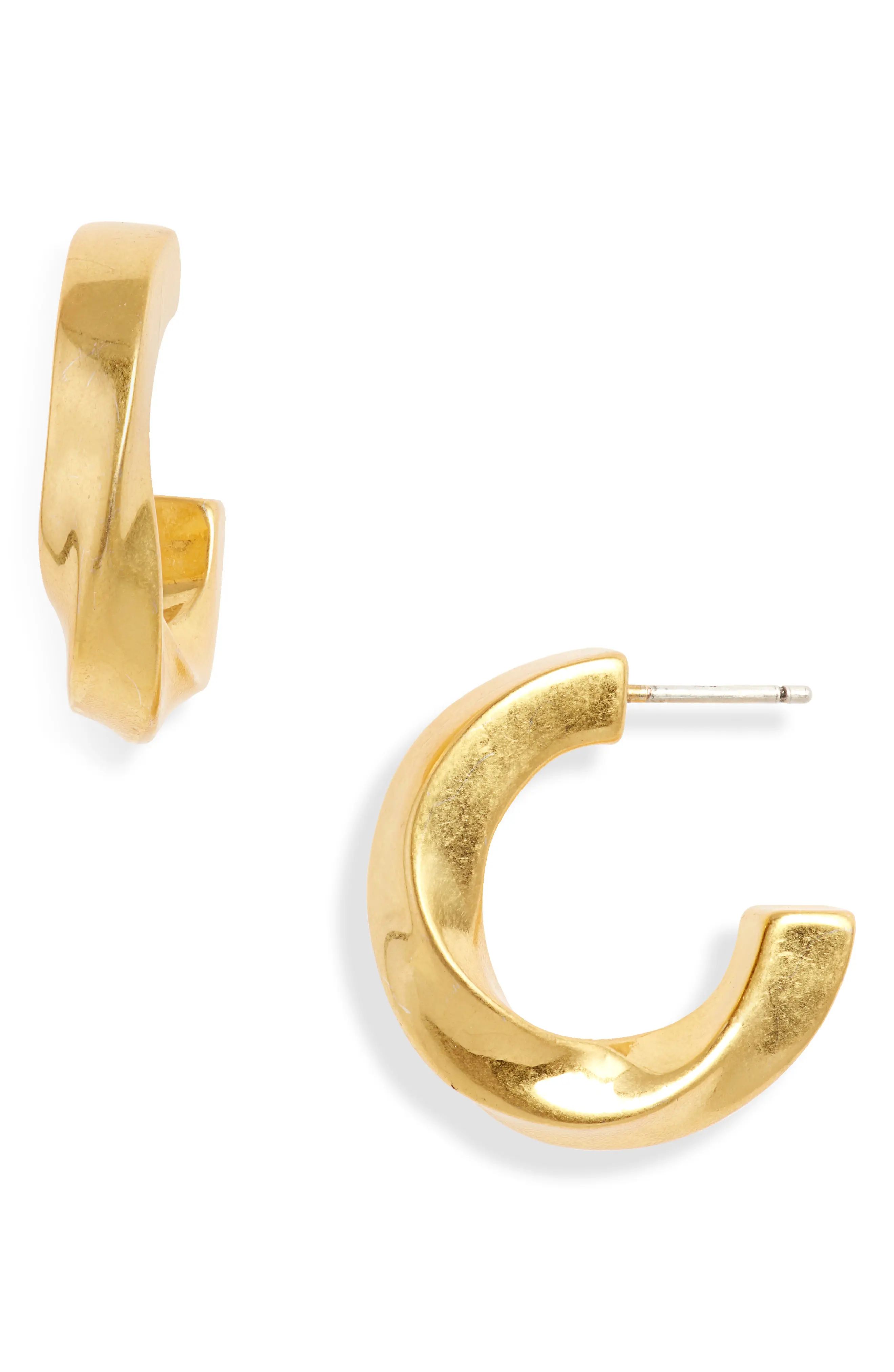 Women's Madewell Archway Chunky Small Hoop Earrings | Nordstrom