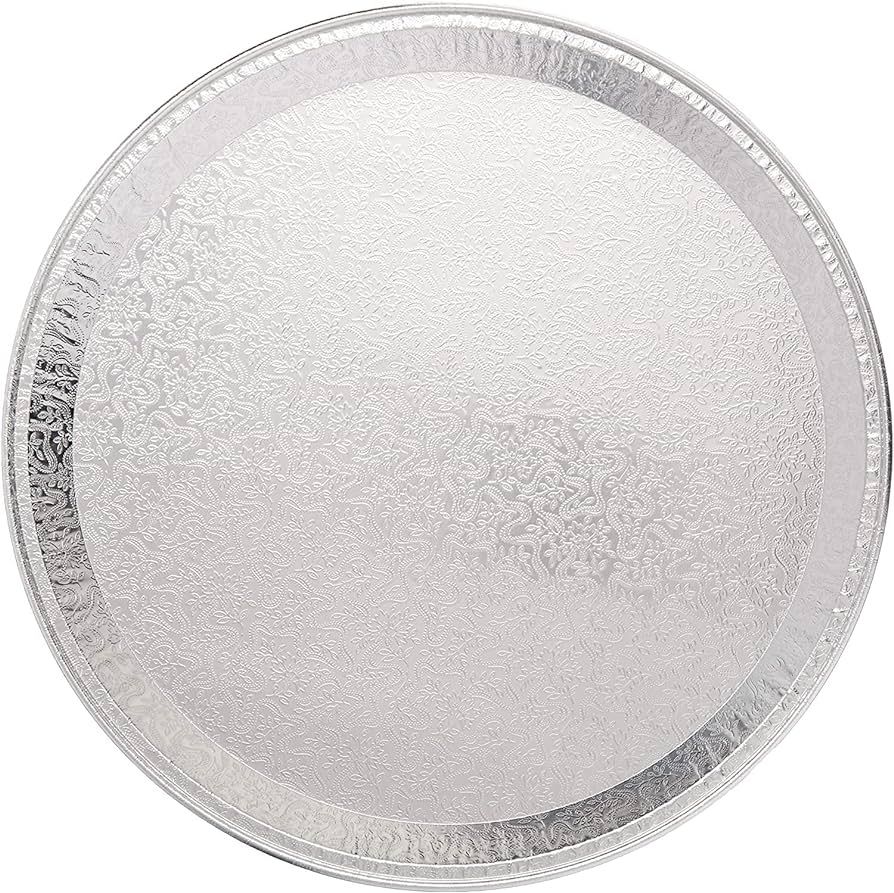 Multi-Pack of 12 Disposable Aluminum 18” Round Flat Serving Trays – Perfect Disposable Tray f... | Amazon (US)