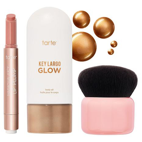tarte Key Largo GLOW Body Oil and Lip 3-piece Set | HSN