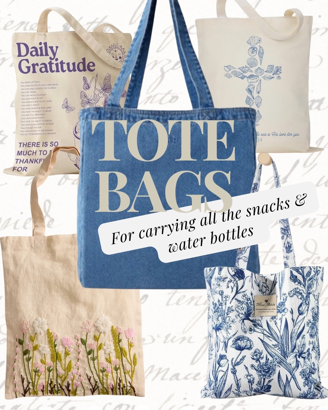 These totes are so great to have on hand and are a great gift for moms too! I’m always carrying my kids waters and snacks everywhere and these bags can get dirty so it’s great to have a few on hand when one’s in the wash! Wrap a gift in a canvas tote for an extra little something! These ones are super affordable! The Denim one from Gap is currently additional 50% off so don’t wait! 

#bag#totebag#canvastote

#LTKmomlife #LTKGiftGuide #LTKSaleAlert