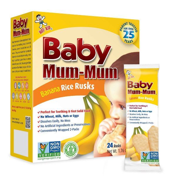 Baby Mum-Mum Rice Rusks Banana - 1.76oz | Target