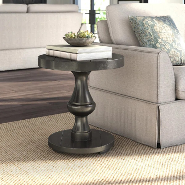 Saralou Solid Wood Top Pedestal End Table | Wayfair North America