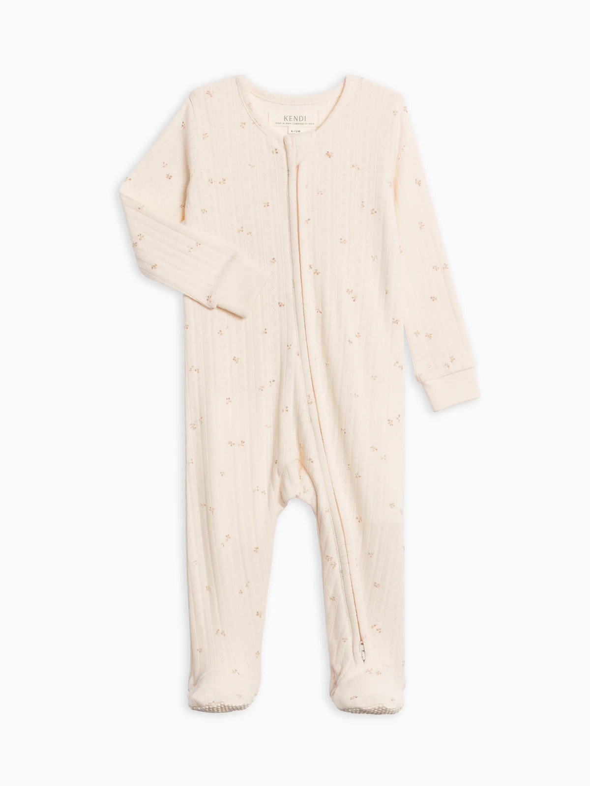 Maya Brushed Back Pointelle Footed Zipper Sleeper | Colored Organics