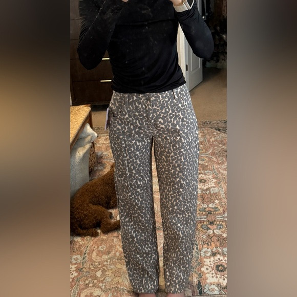 Wild Fable Leopard/Cheetah Barrel Jeans🤎 | Poshmark