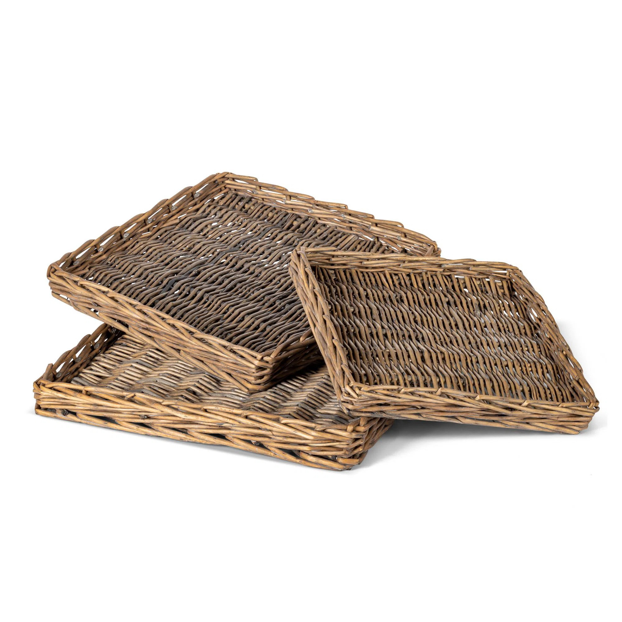 Coastal Cottage Brown 100% Willow Square Decorative Tray | Perigold