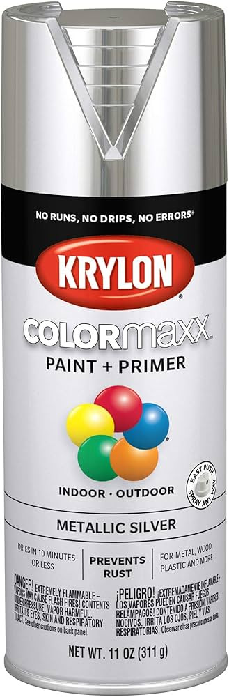 Krylon 12 oz K05590007 COLORmaxx Silver Paint & Primer Spray Paint, Metallic | Amazon (US)