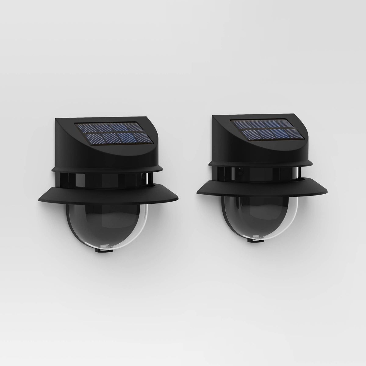 2pk Double Hood Deck Solar LED Outdoor Step Lights Matte Black - Threshold™ | Target