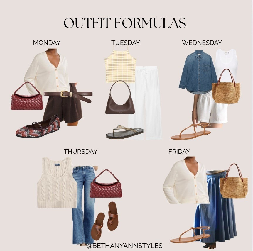 Outfit formulas for a warm climate! 