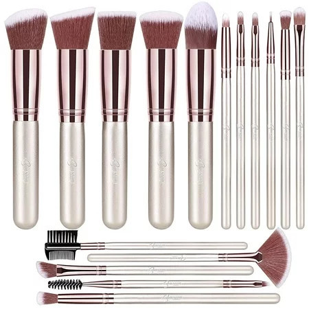 Makeup Brush Set BESTOPE 16PCS Makeup Brushes Premium Synthetic Foundation Kabuki Blush Concealer Eye Shadow Bronzer Contour Brushes Set for Buffing Stippling Blending (Champagne Gold) | Walmart (US)
