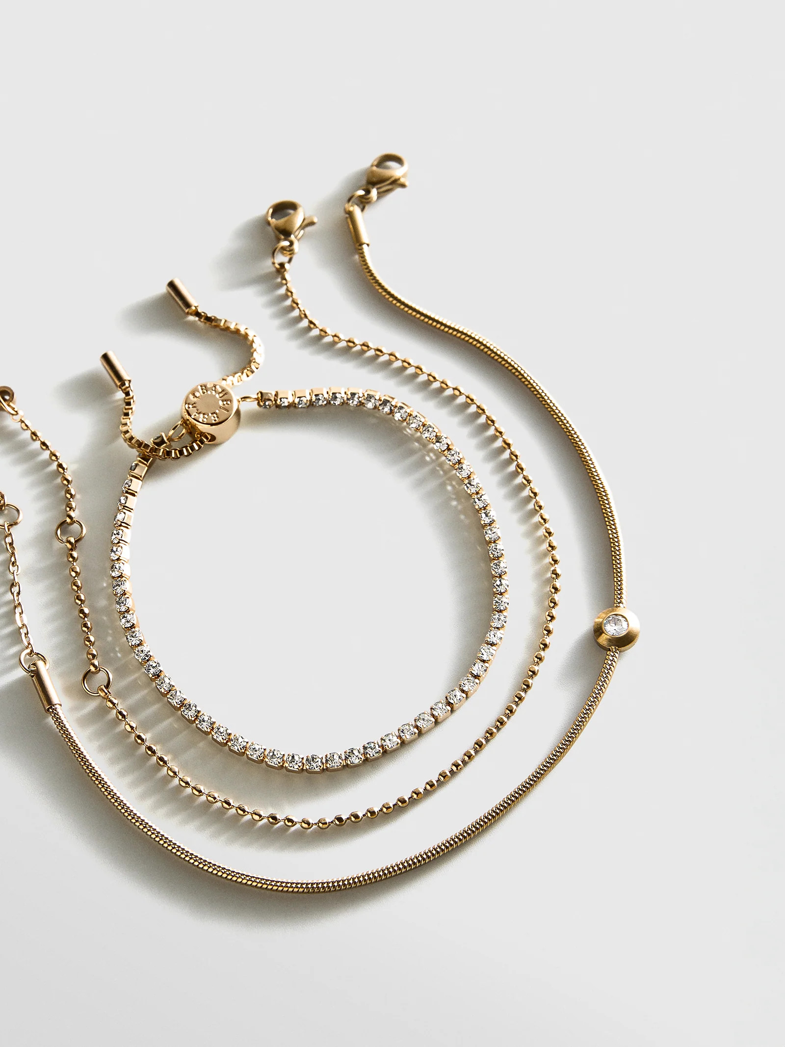 Catherine Waterproof Bracelet Set - Gold/Pav\u00e9 | BaubleBar