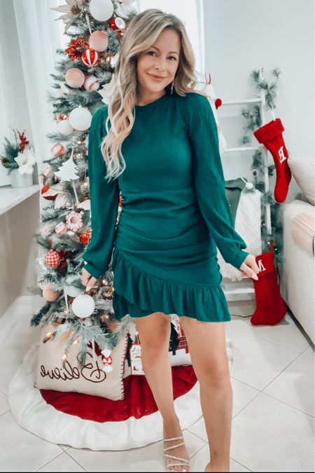 Love this green dress for the holidays! Wear it out on a date night or to the office! 

#LTKSeasonal #LTKfindsunder50 #LTKHoliday