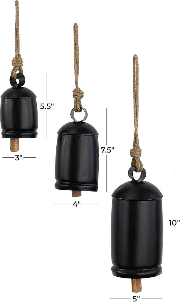 Deco 79 Metal Indoor Outdoor Tibetan Inspired Meditation Decorative Cow Bell with Jute Hanging Ro... | Amazon (US)