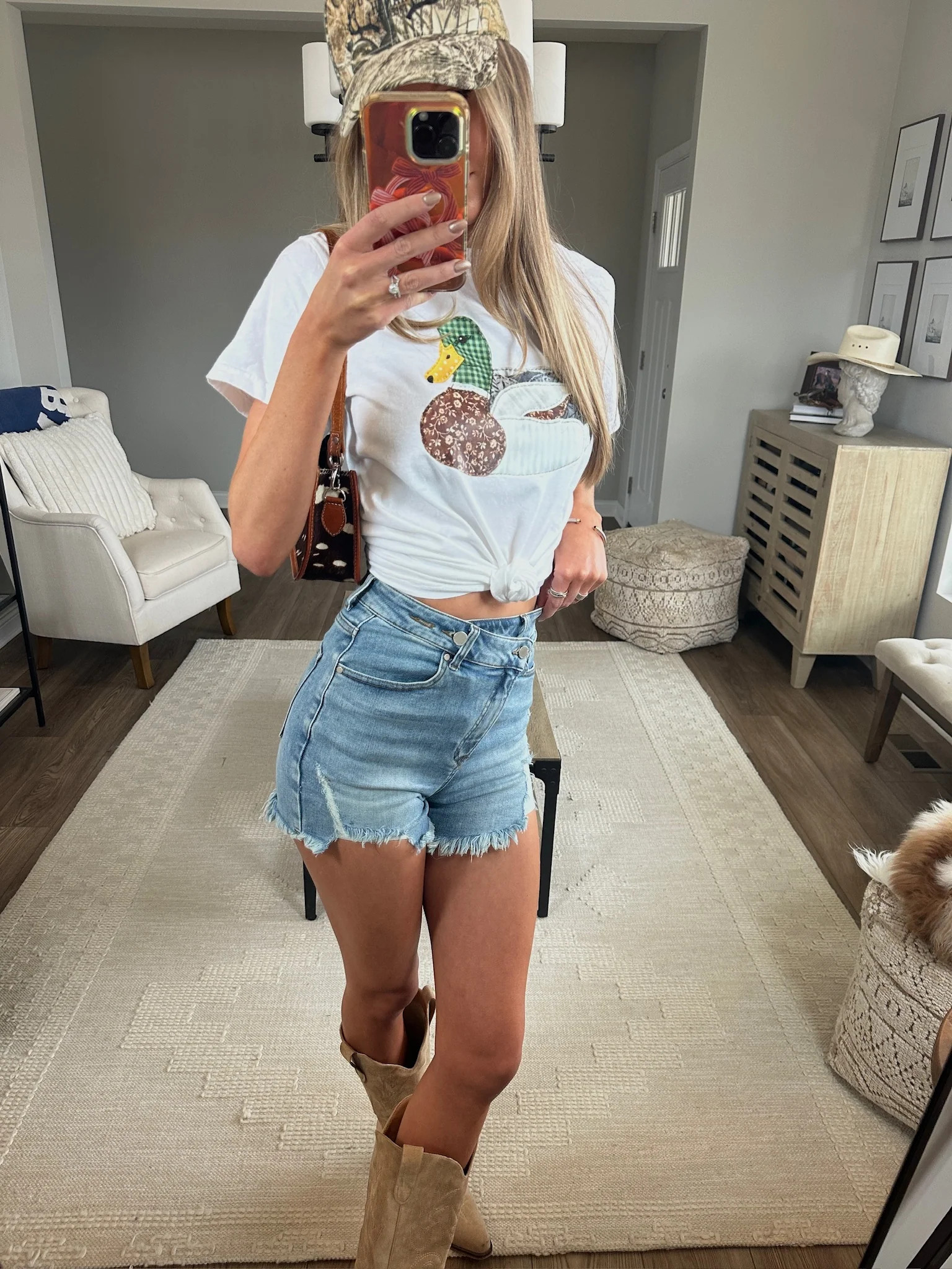 Lindsey Asymmetrical Distressed Shorts- Medium Wash | Willow Boutique