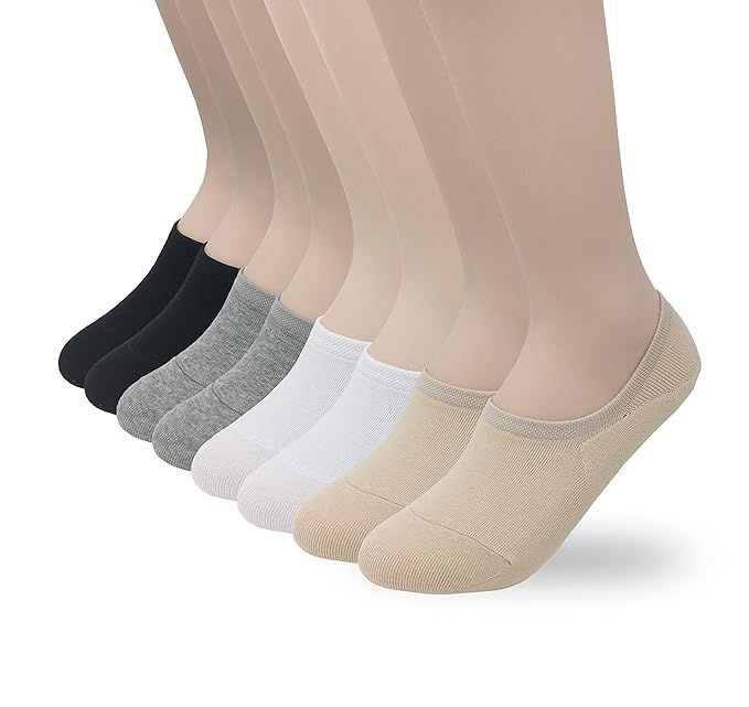 Eedor Women's 3 to 8 Pack No Show Low Cut Socks Thin Invisible Cotton Casual Non Slip Socks Hidde... | Amazon (US)