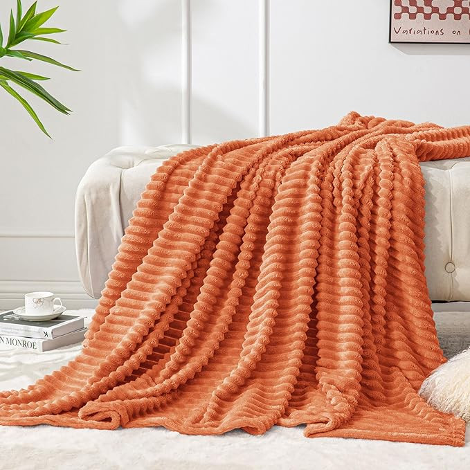 BEDELITE Fleece Blanket Twin Size – 3D Ribbed Jacquard Soft and Warm Decorative Fuzzy Blankets ... | Amazon (US)