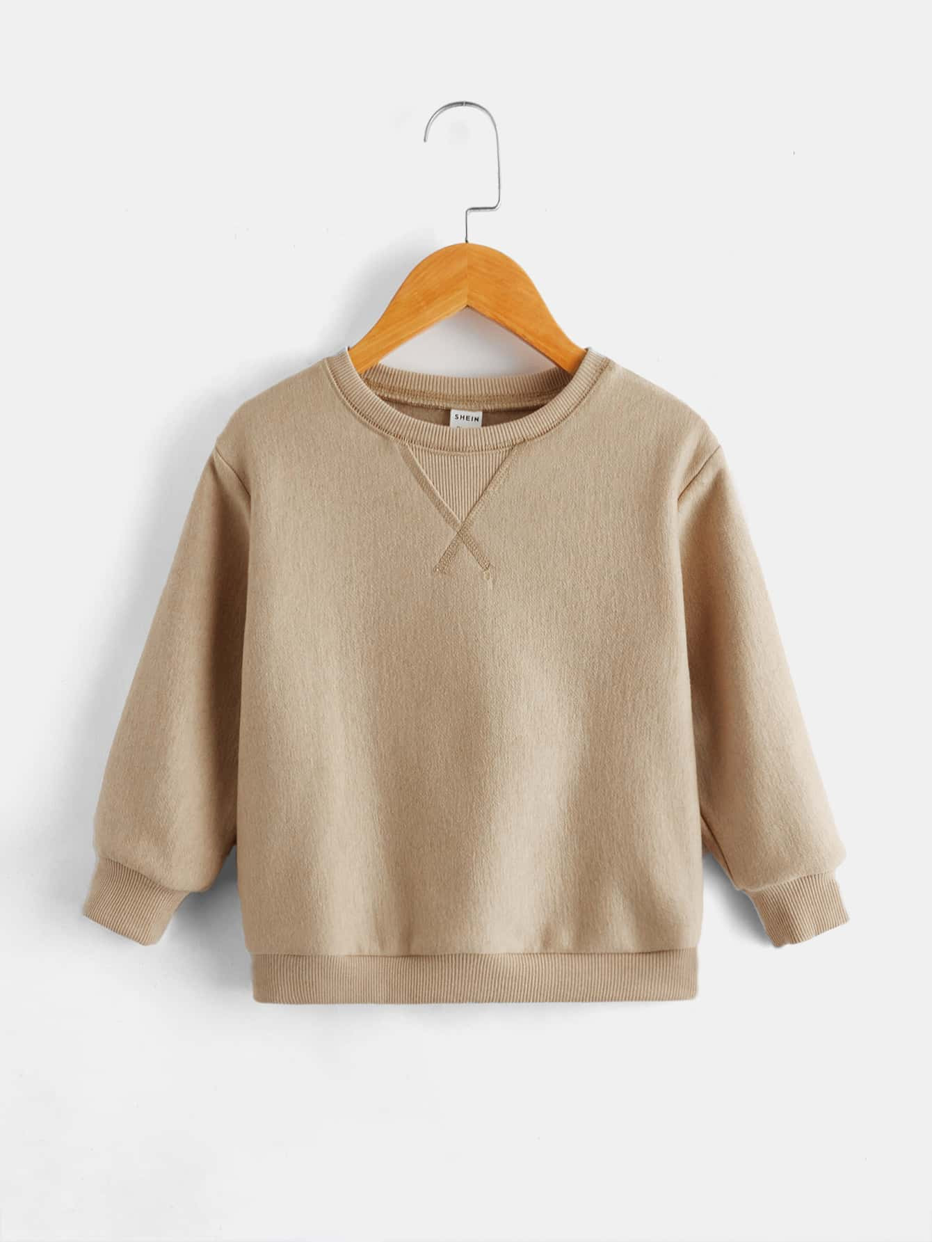 SHEIN BASICS Toddler Boys Solid Drop Shoulder Sweatshirt | SHEIN