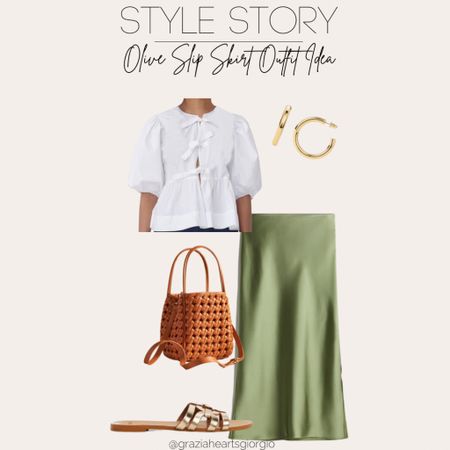 Olive Slip Skirt Outfit Idea 
.
#slipskirt #outfitidea 

#LTKStyleTip #LTKFindsUnder100 #LTKSeasonal