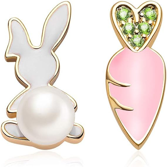FAMARINE 3D Lifelike Red Cherry Drop Earrings Rabbit Stud Earrings Cute Funny Acrylic Resin Fruit... | Amazon (US)