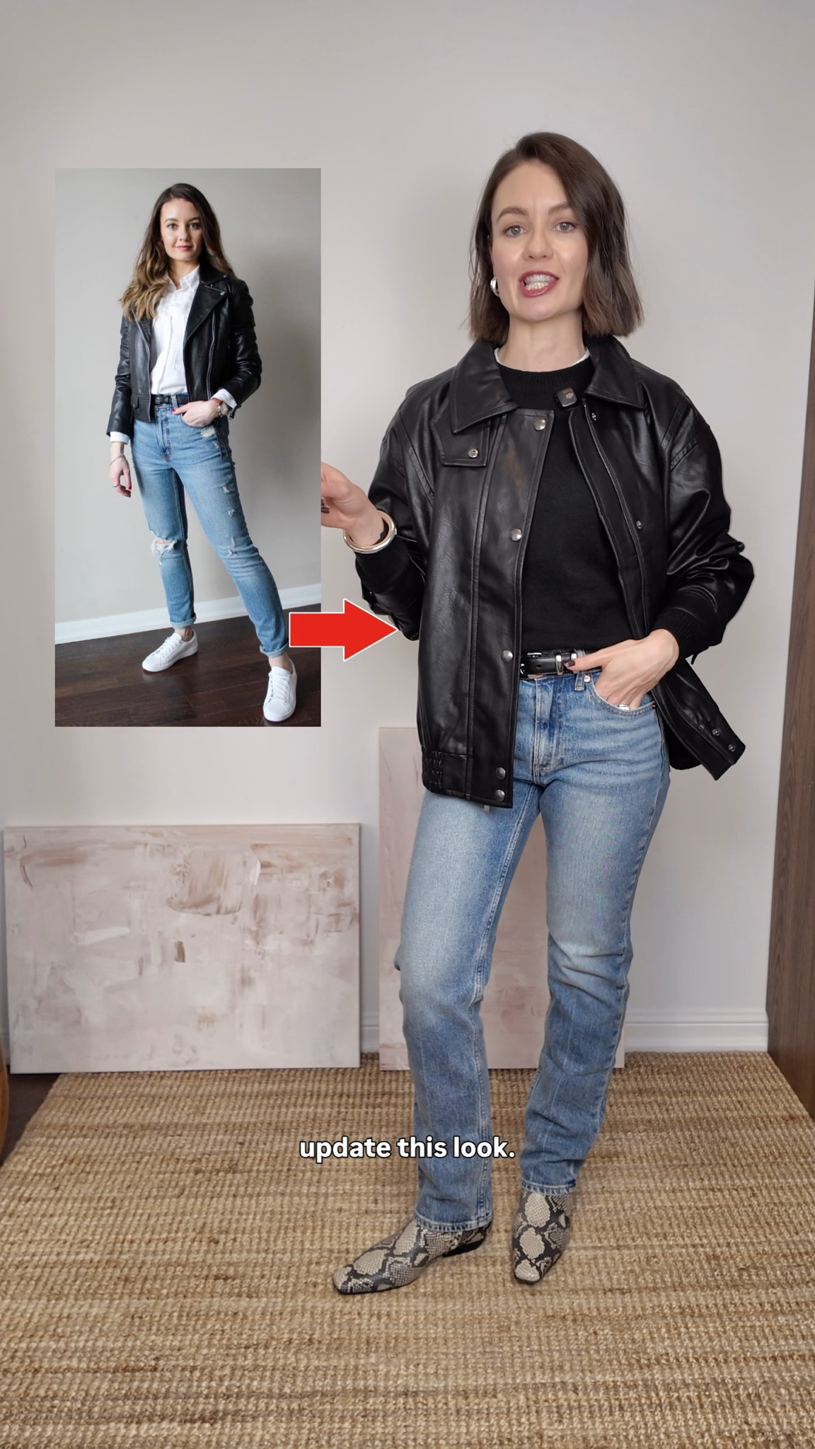 I updated one of my favourite leather jacket and jeans outfit combo’s with some AMAZING pieces from @gap

Shop these pieces now to get amazing deals! 11/24-11/25: 40% off everything + 60% off deals!

High waisted slim straight jeans (26 Reg), black crewneck sweater (xs), vegan leather oversized bomber jacket (s), white t-shirt (xs)

#howyouweargap #gapcapartner #liketkit @shop.ltk

#LTKootd #LTKSaleAlert #LTKgrwm