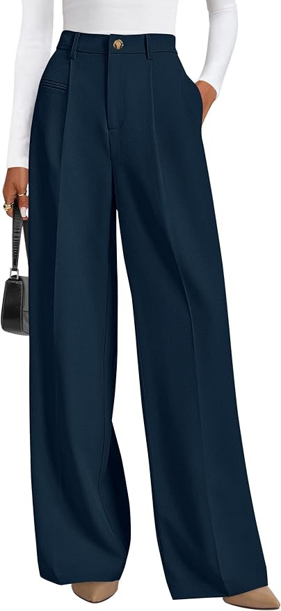 PRETTYGARDEN Womens Wide Leg Dress Pants 2026 Business Casual Flowy Work Palazzo Pants High Waist... | Amazon (US)