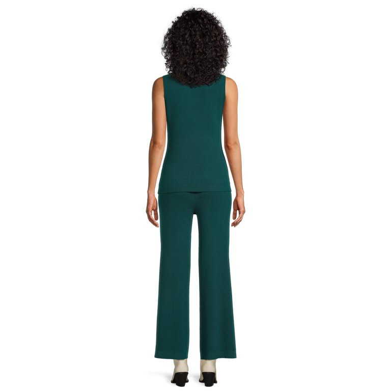 Time and Tru Women's Mock Neck Top and Wide Leg Pants Set, 2-Piece, Sizes XS-XXXL | Walmart (US)