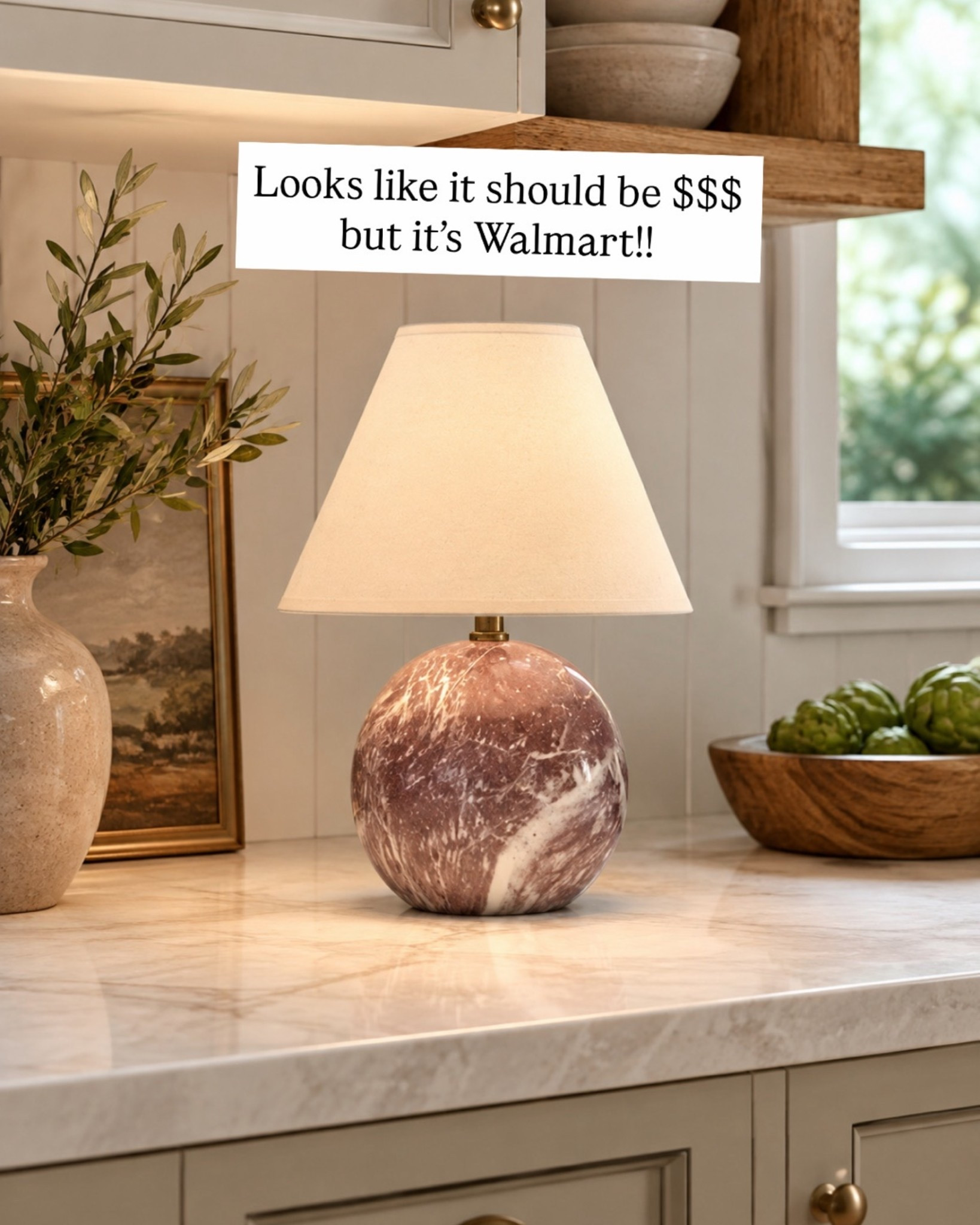 This little lamp is proof that every kitchen counter deserves a little glow ✨

I love how the marble-style base adds just the right amount of color while the creamy shade keeps it neutral and cozy. Perfect for adding that warm, collected feel to your kitchen without taking up much space.