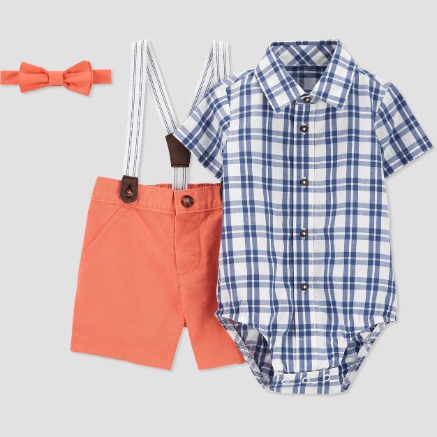 Baby Boys' Gingham Top & Shorts Set - Just One You® made by carter's Coral | Target