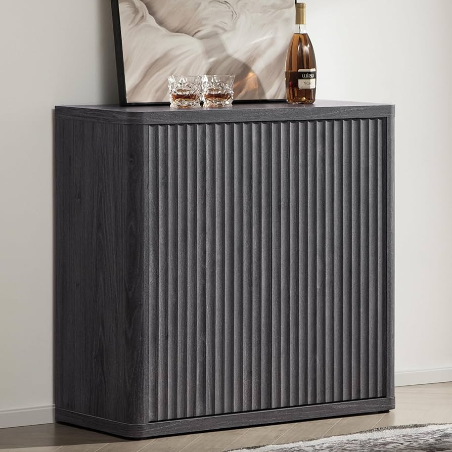 SICOTAS Buffet Cabinet with Storage Sideboard Accent Modern Credenza with Doors & Shelves Fluted ... | Amazon (US)