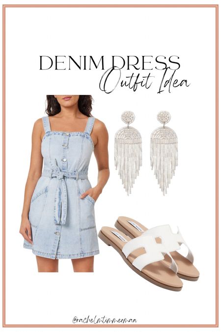 Love this cute belted denim dress! I saw it’s on sale for under 50 and regularly priced at over $100. The sandals are also on sale! 

Nordstrom Rack. Denim Dress. LTK under 50. LTK sale alert. 