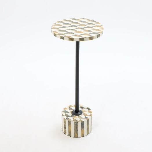 Brown & White Patterned Drinks Table 58x25cm | TK Maxx