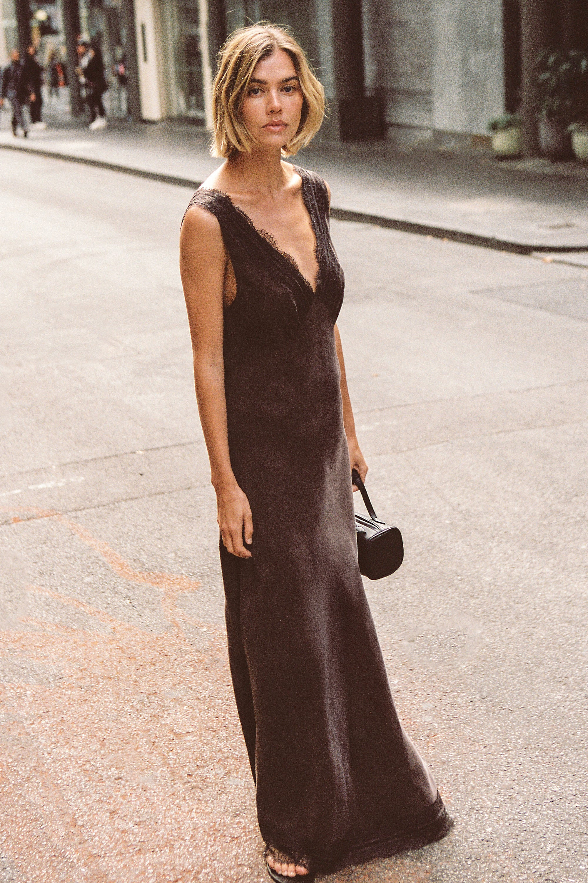 ANDREA PLUM CHOC CUPRO MIDI DRESS | DISSH