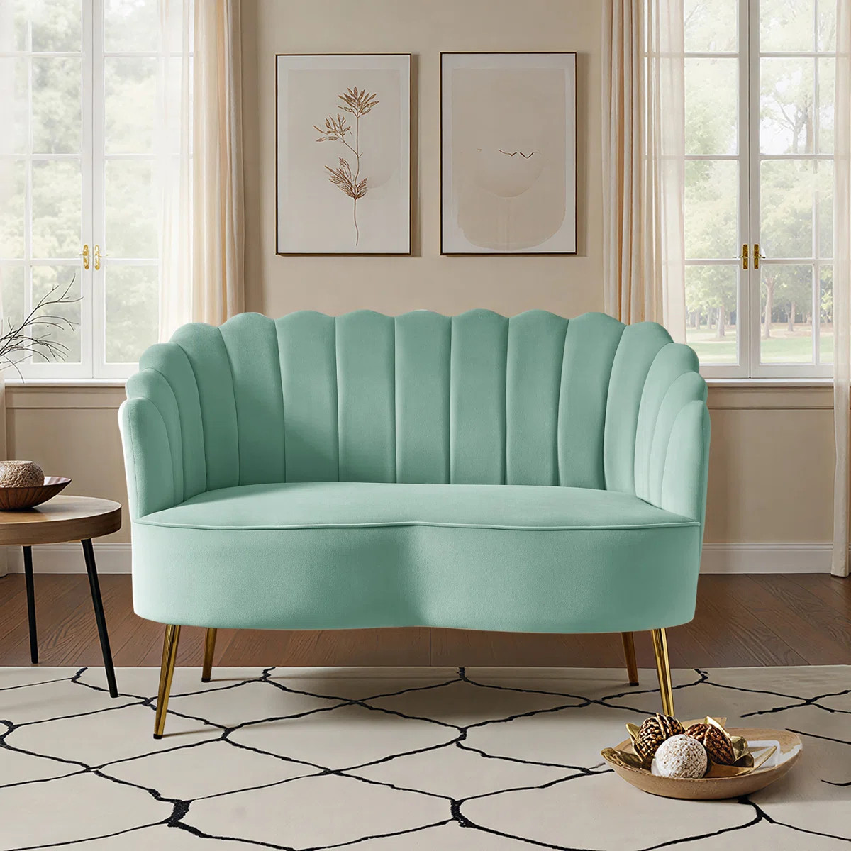 Etta Avenue™ Hendrix Velvet Flared Arm Loveseat & Reviews | Wayfair | Wayfair North America