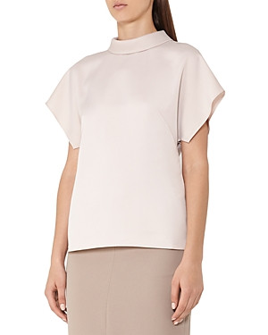 Reiss Della Short Sleeve Mock Neck Blouse | Bloomingdale's (US)
