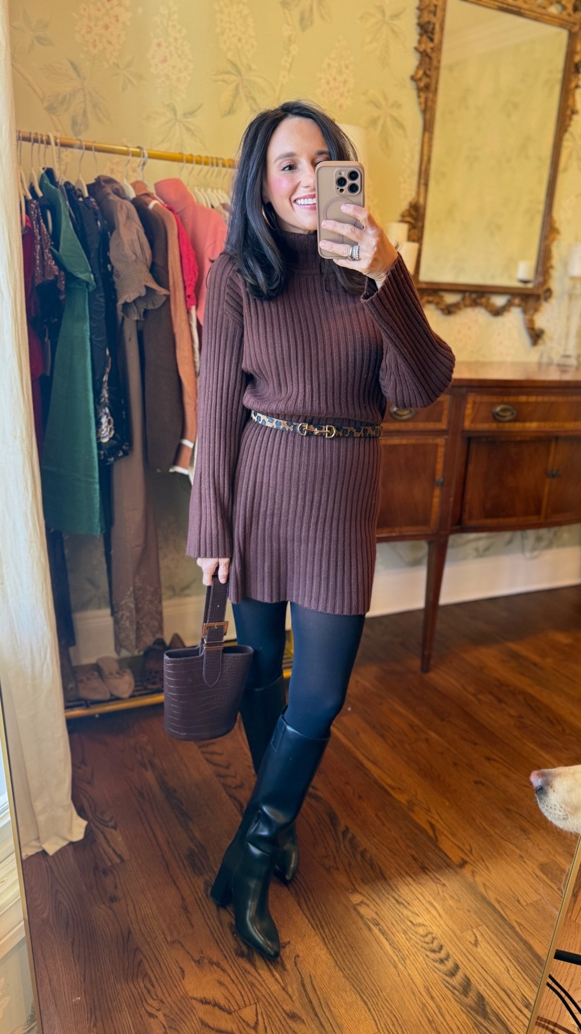 styled this XS target dress with this adorable leopard belt !! sooo cute for a friendsgiving look • these spanx tights are the BEST!!  

thanksgiving outfit , thanksgiving dress, sweater dress , budget friendly 


#LTKmomlife #LTKSeasonal #LTKPetite