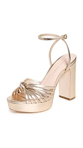 Loeffler Randall Women's Rivka Leather Knot Platform Sandals, Champagne, 6 Medium US | Amazon (US)
