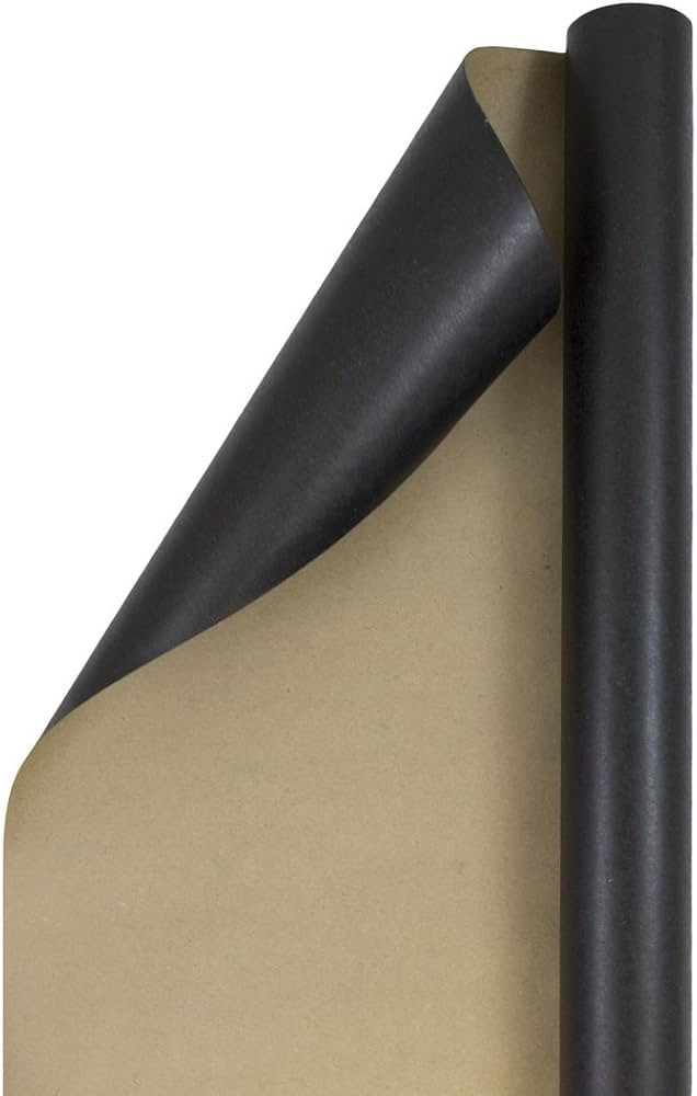 JAM Paper Gift Wrap - Kraft Wrapping Paper - 25 Sq Ft - Black Kraft Paper - Roll Sold Individuall... | Amazon (US)