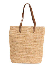Raffia Tote With Leather Handles | Handbags | Marshalls | Marshalls