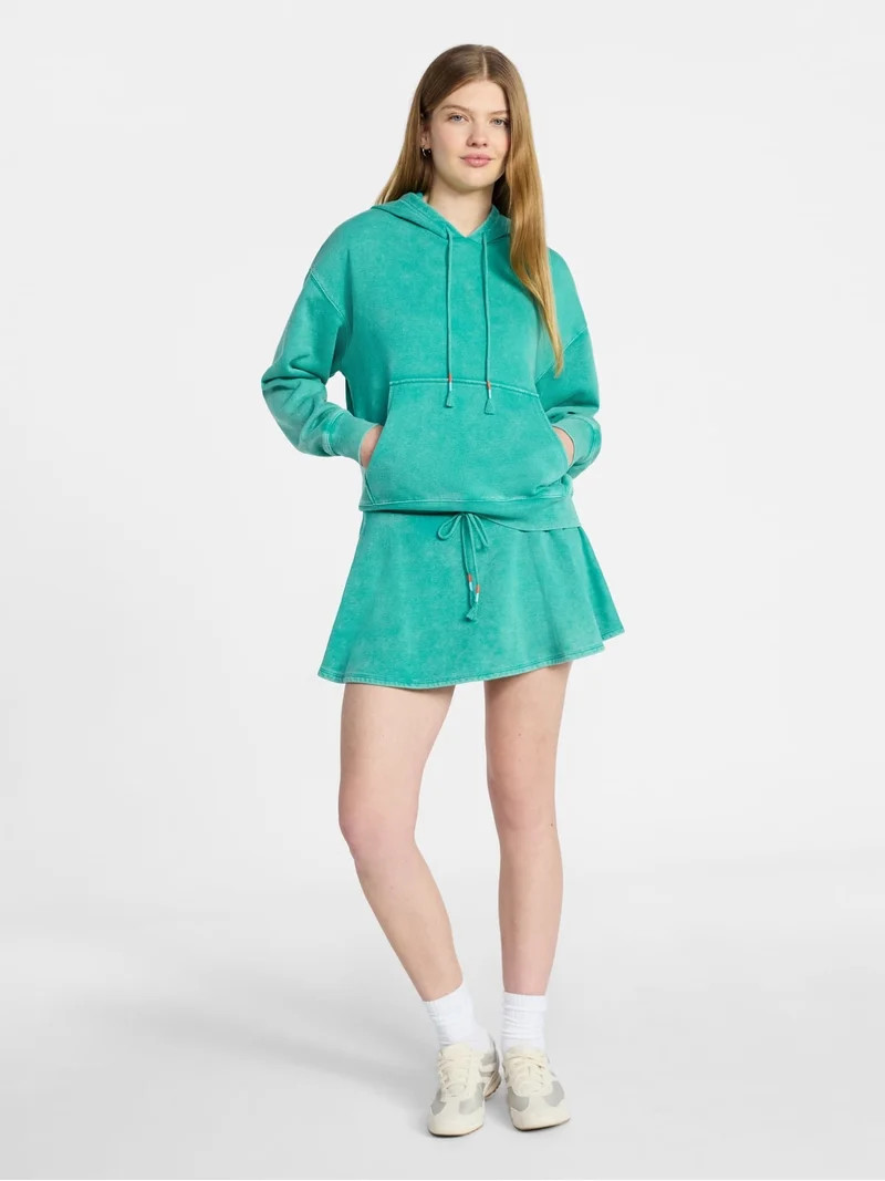 No Boundaries Washed Fleece Pullover Hoodie, Women's XXS-XXL | Walmart (US)