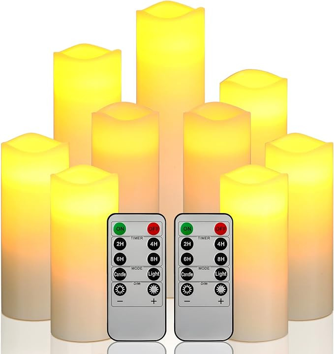 Flameless Candles Battery Candles LED Candles 9 Pcs Real Wax | Amazon (CA)